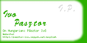 ivo pasztor business card